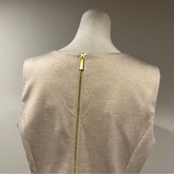 Calvin Klein Elegant tan Cream Sleeveless Dress size 14 - Picture 6 of 15